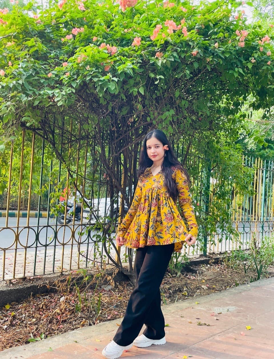 YELLOW PEPLUM TOP